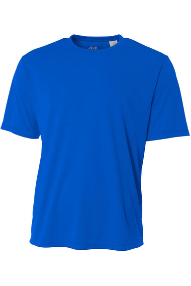 A4 NB3142 Youth Performance Moisture Wicking Short Sleeve Crewneck T-Shirt Royal Blue Flat Front
