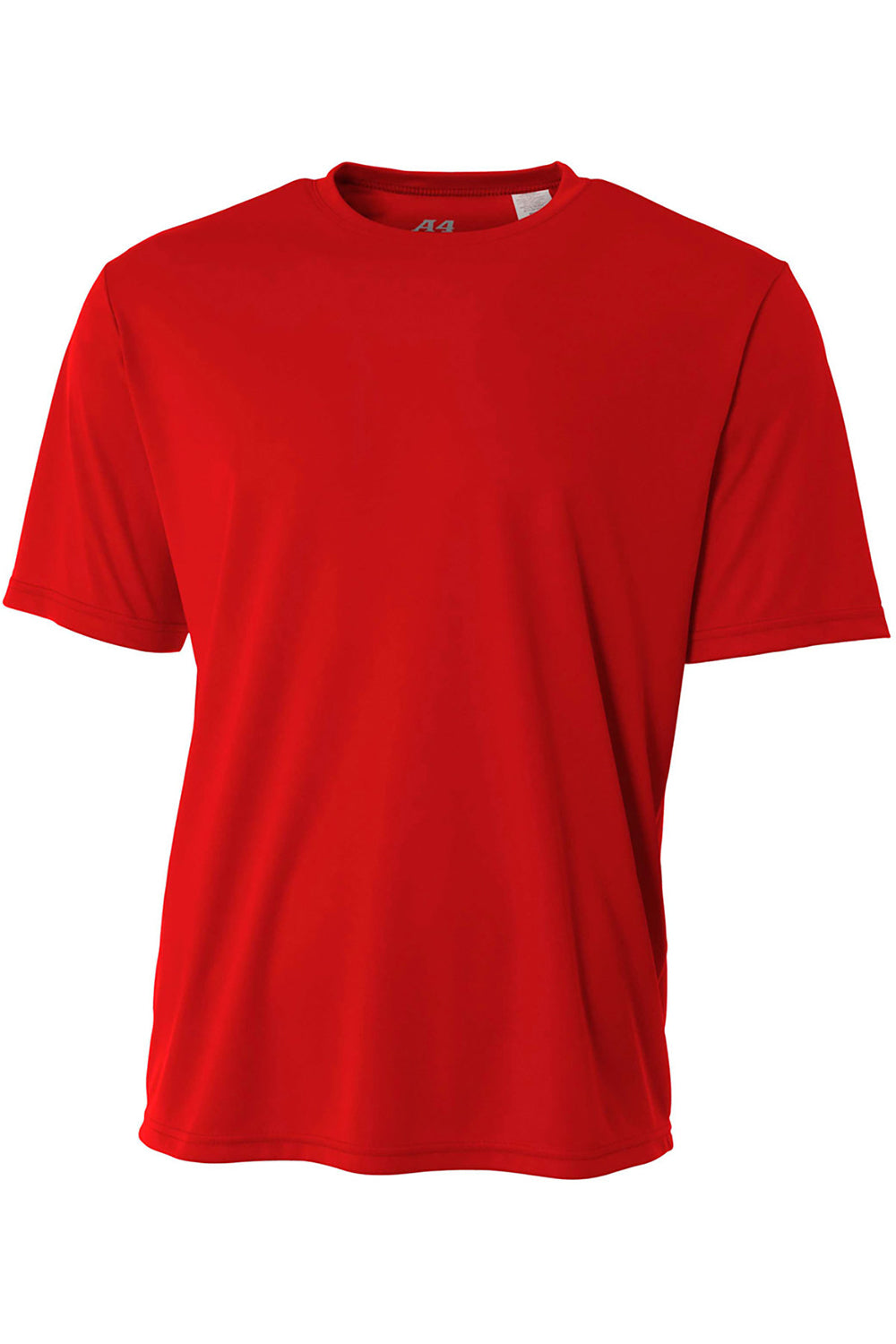 A4 NB3142 Youth Performance Moisture Wicking Short Sleeve Crewneck T-Shirt Scarlet Red Flat Front