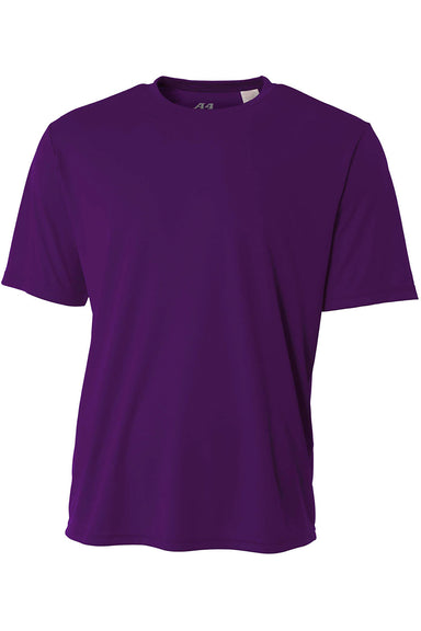 A4 NB3142 Youth Performance Moisture Wicking Short Sleeve Crewneck T-Shirt Purple Flat Front