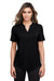 North End NE100W Womens Jaq Performance Moisture Wicking Short Sleeve Polo Shirt Black Model Front