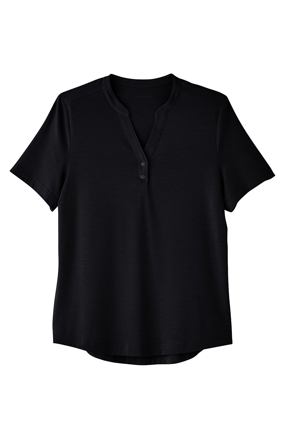 North End NE100W Womens Jaq Performance Moisture Wicking Short Sleeve Polo Shirt Black Flat Front
