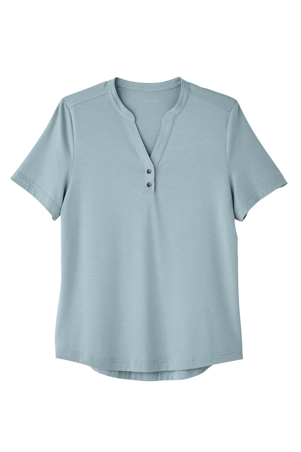 North End NE100W Womens Jaq Performance Moisture Wicking Short Sleeve Polo Shirt Opal Blue Flat Front