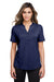 North End NE100W Womens Jaq Performance Moisture Wicking Short Sleeve Polo Shirt Classic Navy Blue Model Front