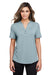 North End NE100W Womens Jaq Performance Moisture Wicking Short Sleeve Polo Shirt Opal Blue Model Front