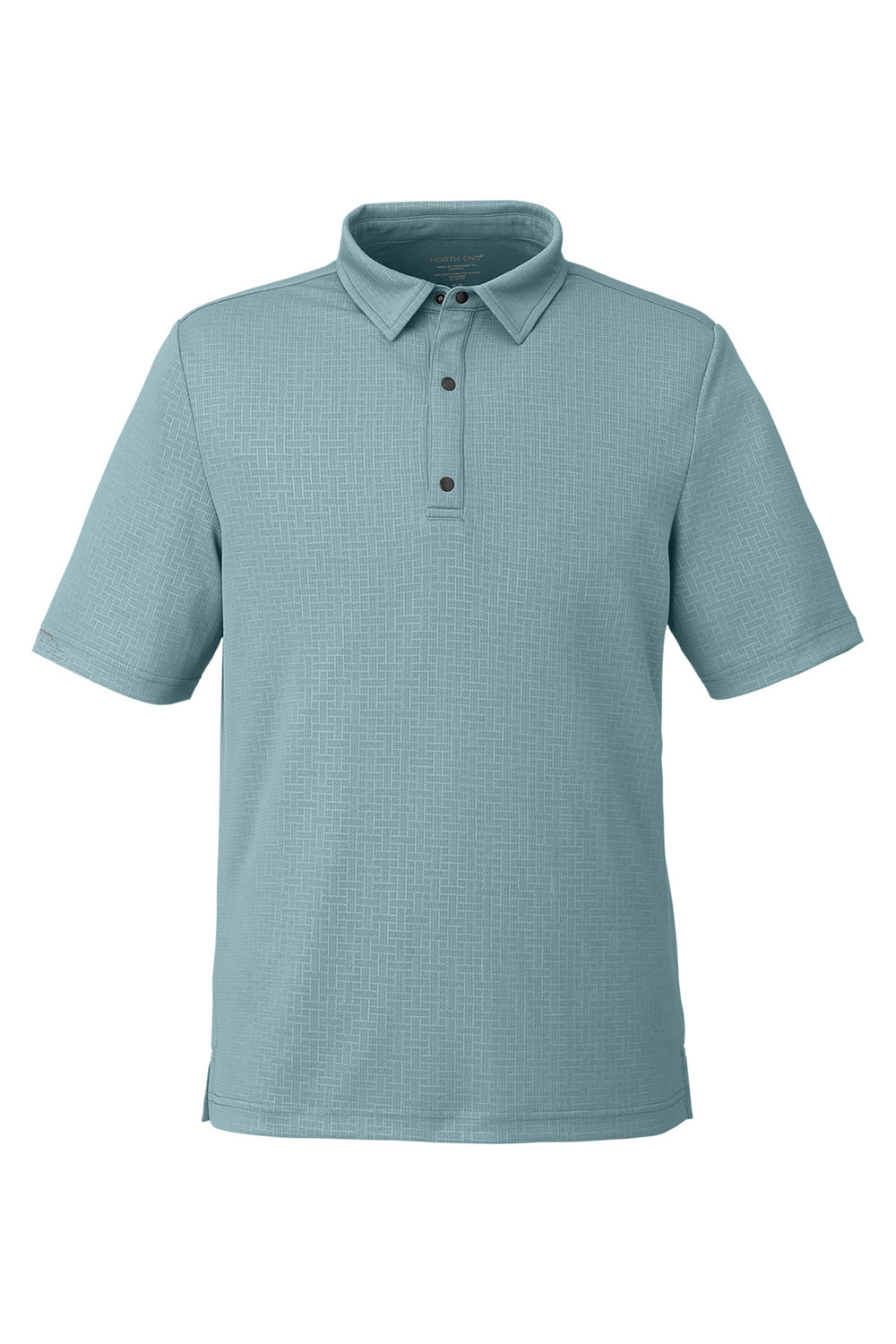 North End NE102 Mens Replay Recycled Moisture Wicking Short Sleeve Polo Shirt Opal Blue Flat Front