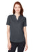 North End NE102W Womens Replay Recycled Moisture Wicking Short Sleeve Polo Shirt Carbon Grey Model Front