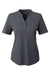 North End NE102W Womens Replay Recycled Moisture Wicking Short Sleeve Polo Shirt Carbon Grey Flat Front