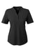 North End NE102W Womens Replay Recycled Moisture Wicking Short Sleeve Polo Shirt Black Flat Front