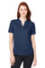 North End NE102W Womens Replay Recycled Moisture Wicking Short Sleeve Polo Shirt Classic Navy Blue Model Front
