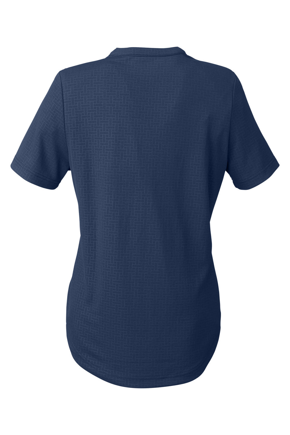 North End NE102W Womens Replay Recycled Moisture Wicking Short Sleeve Polo Shirt Classic Navy Blue Flat Back