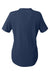 North End NE102W Womens Replay Recycled Moisture Wicking Short Sleeve Polo Shirt Classic Navy Blue Flat Back