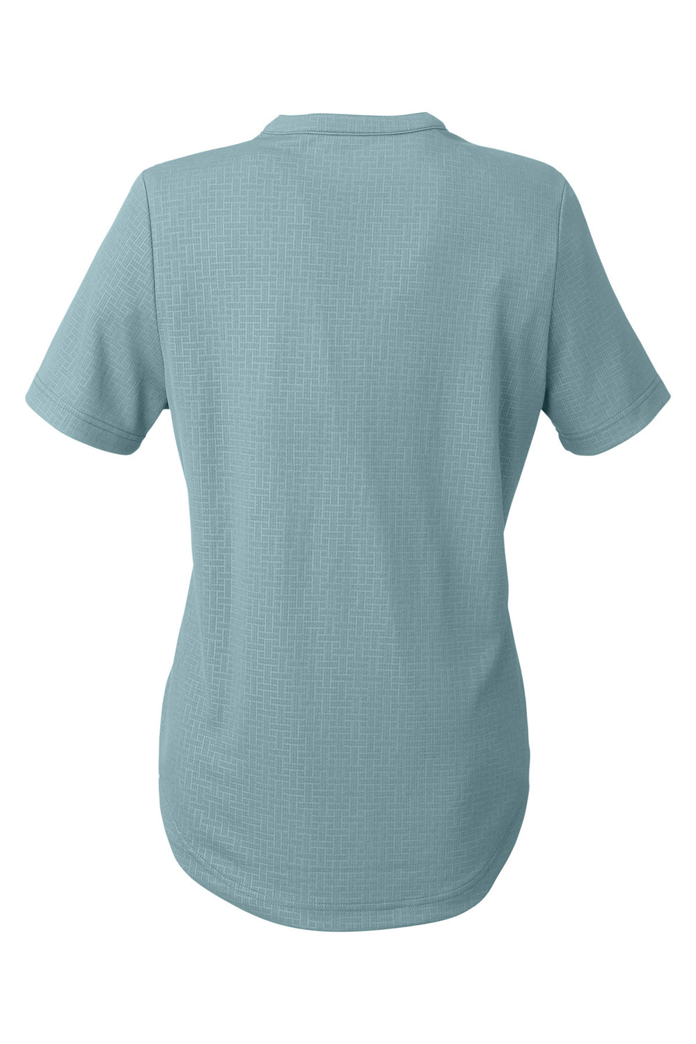 North End NE102W Womens Replay Recycled Moisture Wicking Short Sleeve Polo Shirt Opal Blue Flat Back