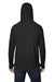 North End NE105 Mens Jaq Stretch Performance Moisture Wicking Long Sleeve Hooded T-Shirt Hoodie Black Model Back