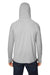 North End NE105 Mens Jaq Stretch Performance Moisture Wicking Long Sleeve Hooded T-Shirt Hoodie Platinum Grey Model Back