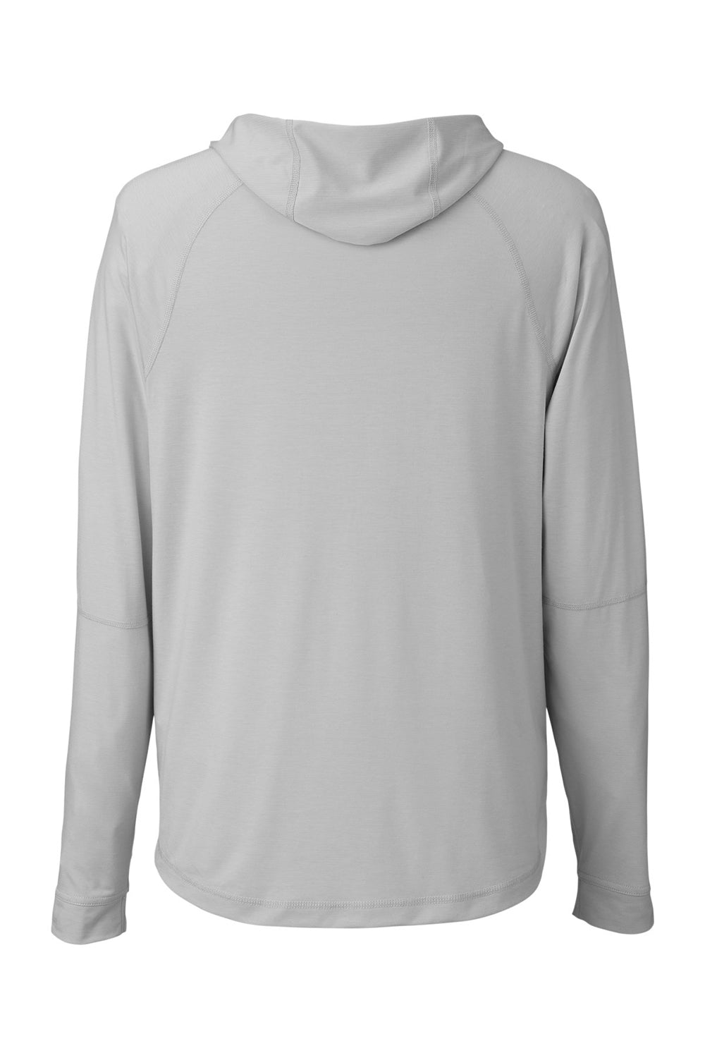 North End NE105 Mens Jaq Stretch Performance Moisture Wicking Long Sleeve Hooded T-Shirt Hoodie Platinum Grey Flat Back