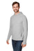 North End NE105 Mens Jaq Stretch Performance Moisture Wicking Long Sleeve Hooded T-Shirt Hoodie Platinum Grey Model 3q