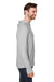 North End NE105 Mens Jaq Stretch Performance Moisture Wicking Long Sleeve Hooded T-Shirt Hoodie Platinum Grey Model Side