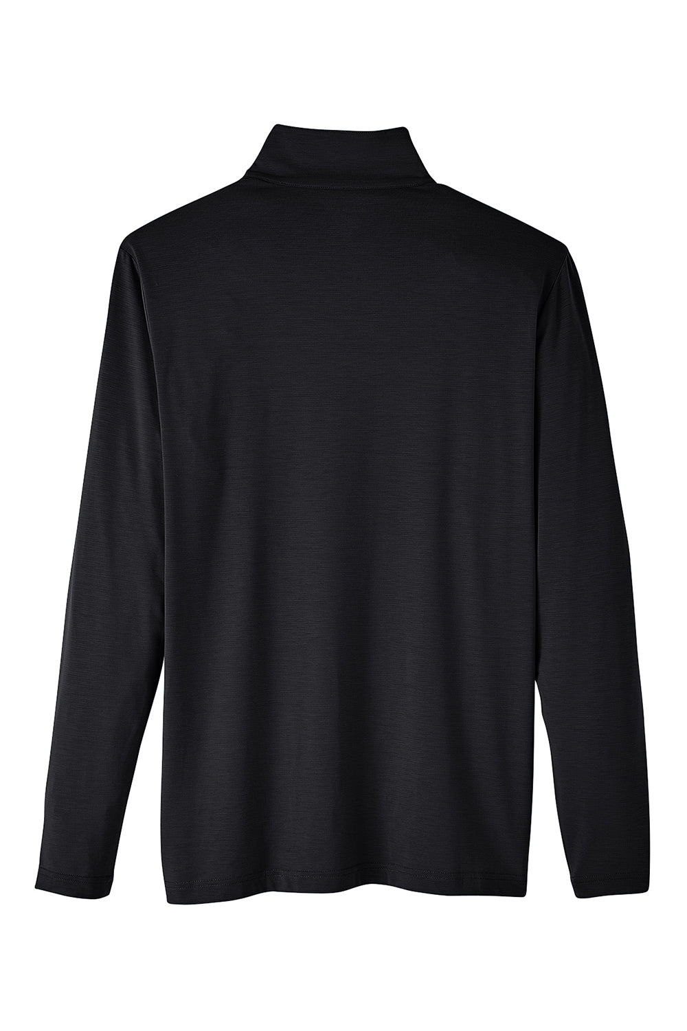 North End NE400 Mens Jaq Performance Moisture Wicking Long Sleeve Polo Shirt Black Flat Back