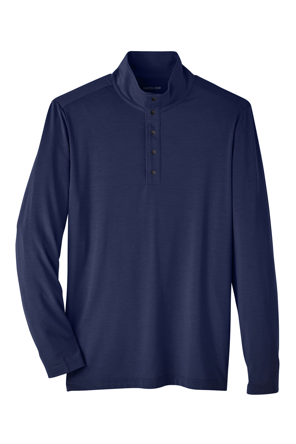 North End NE400 Mens Jaq Performance Moisture Wicking Long Sleeve Polo Shirt Classic Navy Blue Flat Front