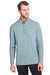 North End NE400 Mens Jaq Performance Moisture Wicking Long Sleeve Polo Shirt Opal Blue Model Front