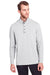 North End NE400 Mens Jaq Performance Moisture Wicking Long Sleeve Polo Shirt Platinum Grey Model Front