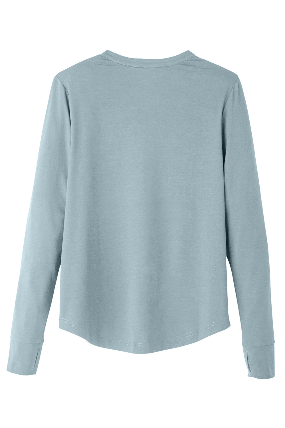North End NE400W Womens Jaq Performance Moisture Wicking Long Sleeve Polo Shirt Opal Blue Flat Back