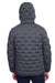 North End NE708 Mens Loft Waterproof Full Zip Hooded Puffer Jacket Carbon Grey/Black Model Back