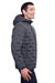 North End NE708 Mens Loft Waterproof Full Zip Hooded Puffer Jacket Carbon Grey/Black Model 3q