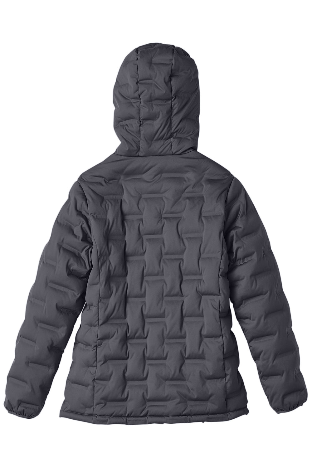 North End NE708W Womens Loft Waterproof Full Zip Hooded Puffer Jacket Carbon Grey/Black Flat Back