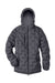 North End NE708W Womens Loft Waterproof Full Zip Hooded Puffer Jacket Carbon Grey/Black Flat Front