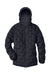 North End NE708W Womens Loft Waterproof Full Zip Hooded Puffer Jacket Black/Carbon Grey Flat Front