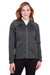 North End NE712W Womens Flux 2.0 Fleece Water Resistant Full Zip Jacket Heather Black/Carbon Grey Model Front