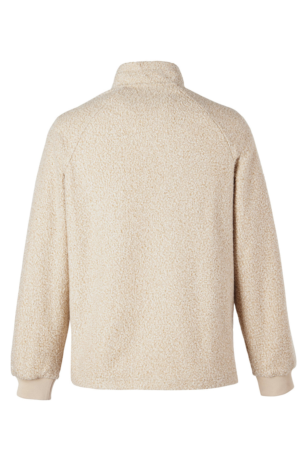 North End NE713 Mens Aura Sweater Fleece 1/4 Zip Sweatshirt w/ Pockets Heather Oatmeal/Teak Flat Back
