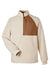 North End NE713 Mens Aura Sweater Fleece 1/4 Zip Sweatshirt w/ Pockets Heather Oatmeal/Teak Flat Front