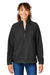 North End NE713W Womens Aura Sweater Fleece 1/4 Zip Sweatshirt w/ Pockets Black Model Front