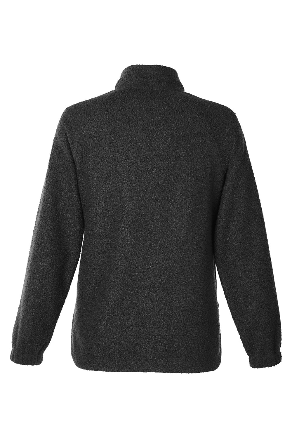 North End NE713W Womens Aura Sweater Fleece 1/4 Zip Sweatshirt w/ Pockets Black Flat Back
