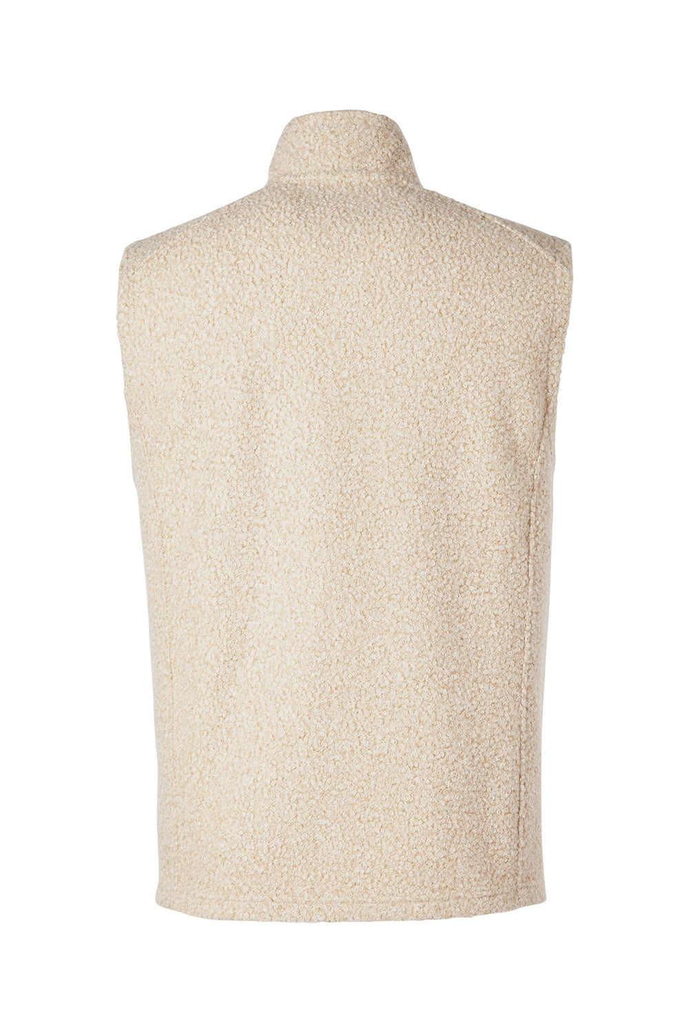 North End NE714 Mens Aura Sweater Fleece Full Zip Vest Heather Oatmeal/Teak Flat Back