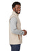 North End NE714 Mens Aura Sweater Fleece Full Zip Vest Heather Oatmeal/Teak Model Side