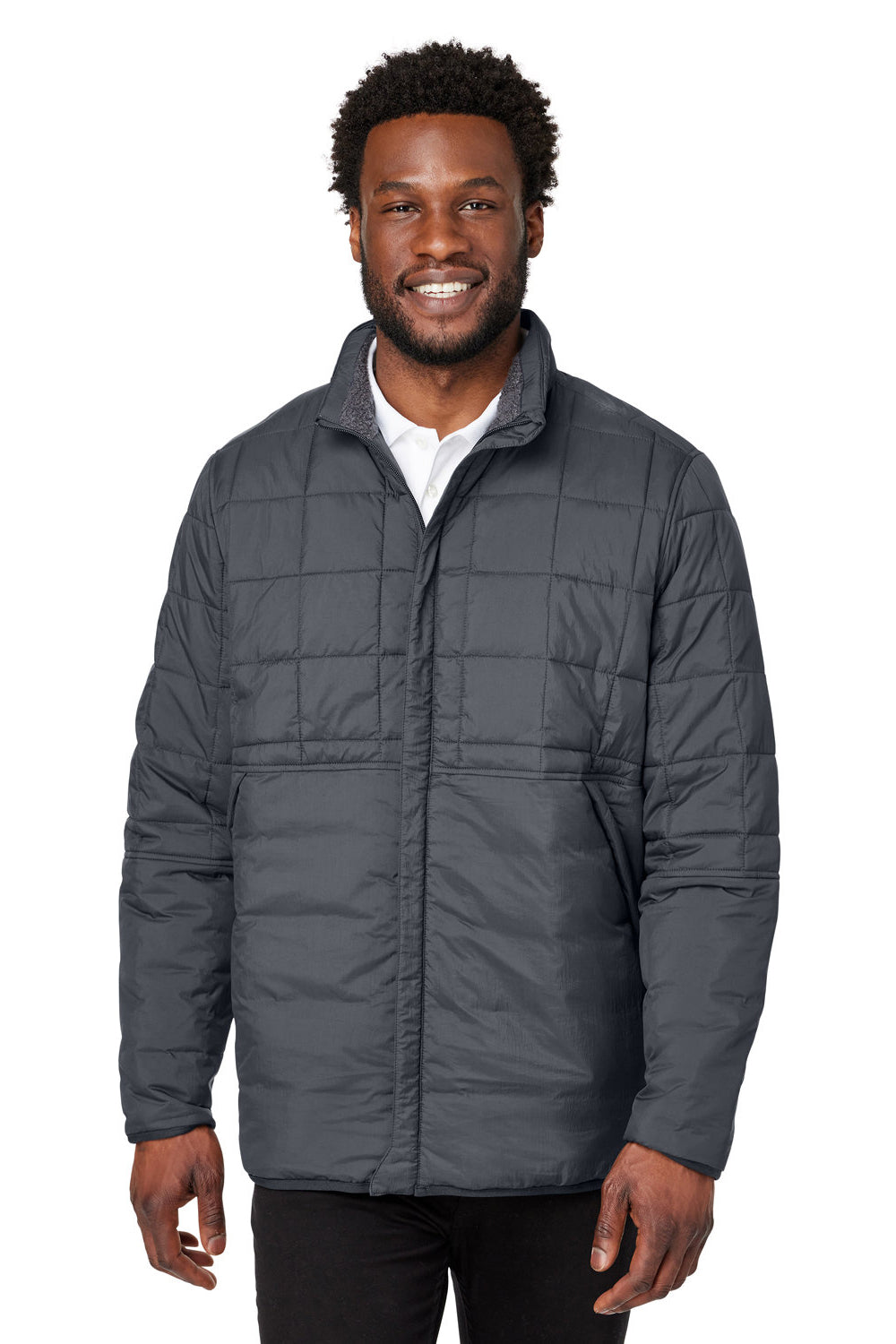 North End NE721 Mens Aura Water Resistant Full Zip Jacket Carbon Grey Model Front
