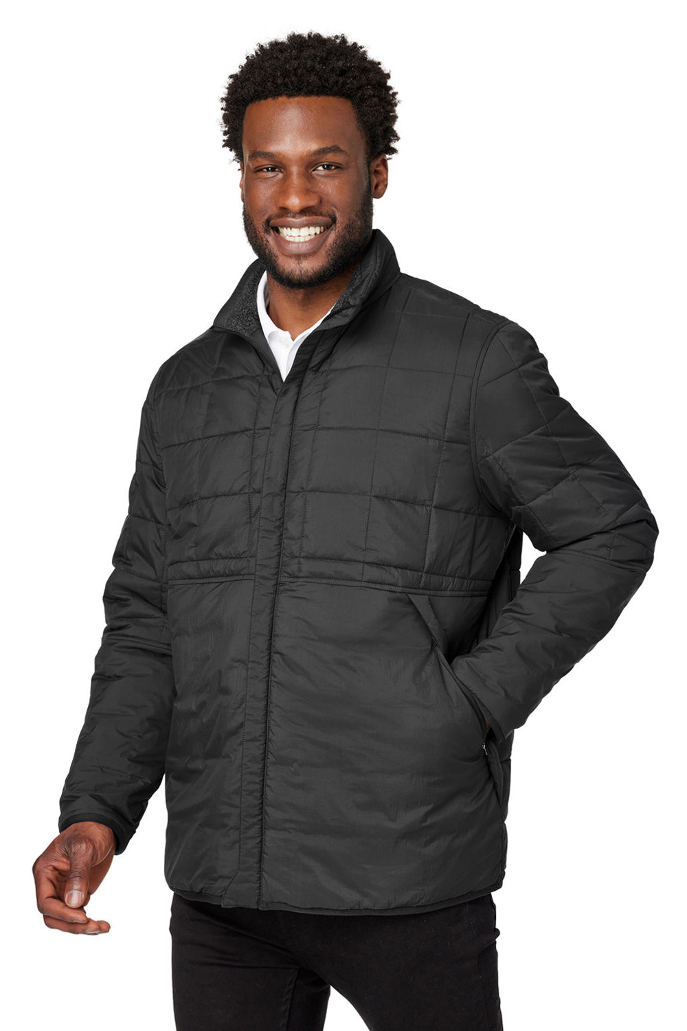 North End NE721 Mens Aura Water Resistant Full Zip Jacket Black Model 3q