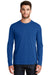 New Era NEA102 Mens Heritage Long Sleeve Crewneck T-Shirt Royal Blue Model Front