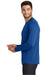New Era NEA102 Mens Heritage Long Sleeve Crewneck T-Shirt Royal Blue Model Side