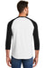 New Era NEA104 Mens Heritage 3/4 Sleeve Crewneck T-Shirt White/Black Model Back