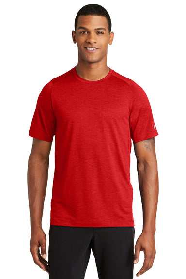 New Era NEA200 Mens Series Performance Jersey Moisture Wicking Short Sleeve Crewneck T-Shirt Scarlet Red Model Front