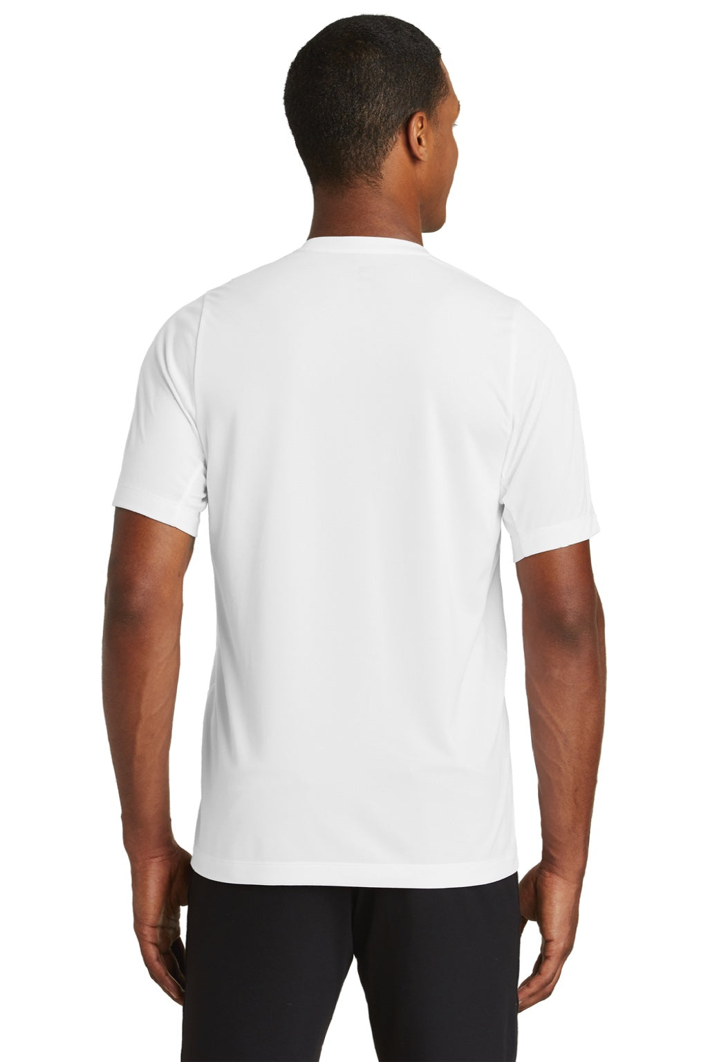 New Era NEA200 Mens Series Performance Jersey Moisture Wicking Short Sleeve Crewneck T-Shirt White Model Back