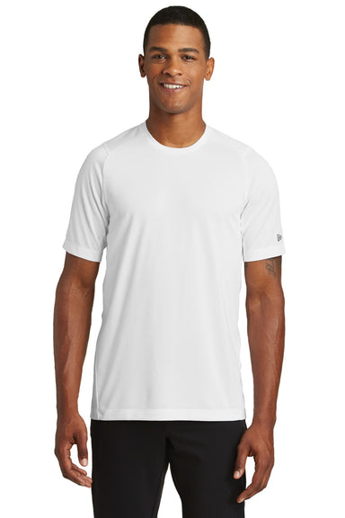 New Era NEA200 Mens Series Performance Jersey Moisture Wicking Short Sleeve Crewneck T-Shirt White Model Front