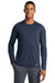 New Era NEA201 Mens Series Performance Moisture Wicking Long Sleeve Crewneck T-Shirt Navy Blue Model Front