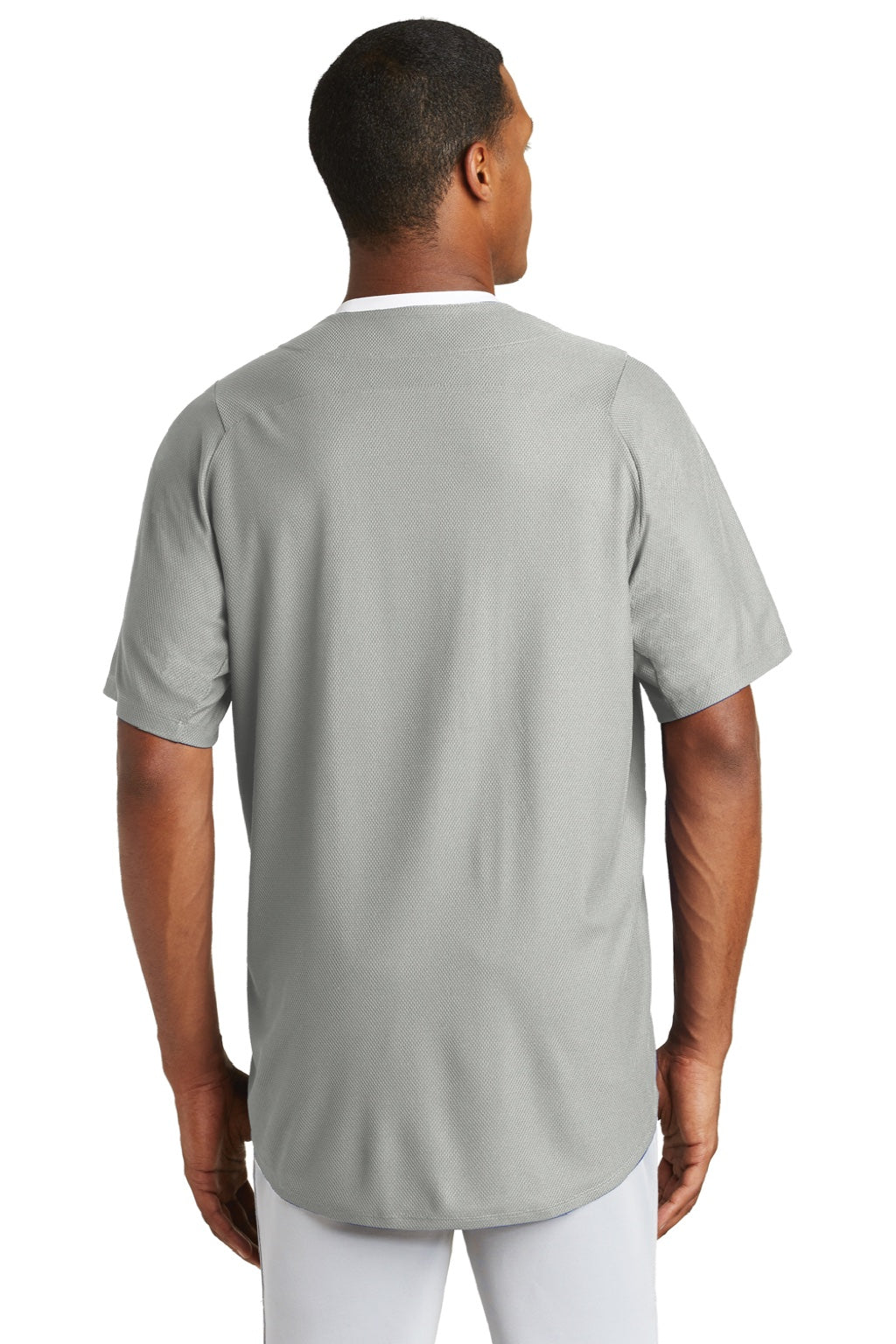 New Era NEA220 Mens Diamond Era Moisture Wicking Short Sleeve Jersey Grey Model Back
