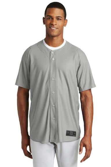 New Era NEA220 Mens Diamond Era Moisture Wicking Short Sleeve Jersey Grey Model Front