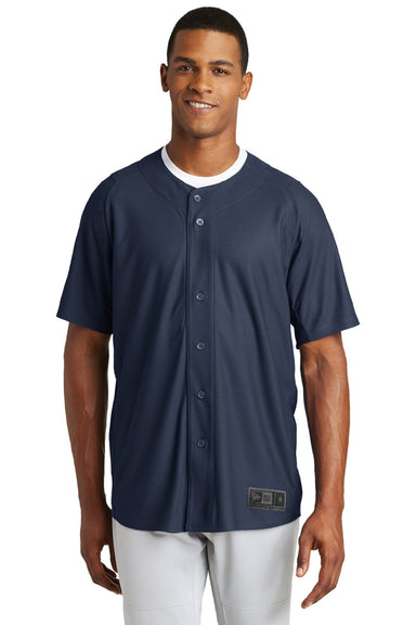 New Era NEA220 Mens Diamond Era Moisture Wicking Short Sleeve Jersey Navy Blue Model Front